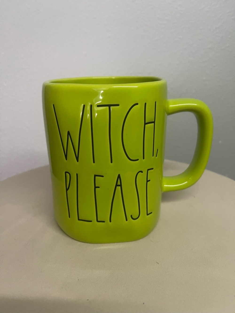 Rae Dunn Lime Green "WITCH, PLEASE" Ceramic Mug